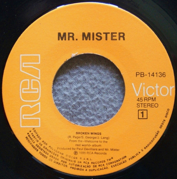 Mr. Mister : Broken Wings / Uniform Of Youth (7", Single)