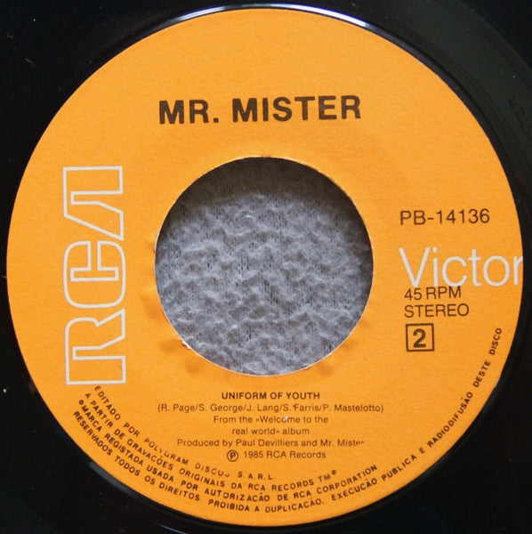 Mr. Mister : Broken Wings / Uniform Of Youth (7", Single)