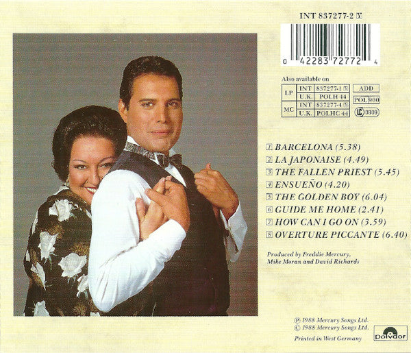 Freddie Mercury & Montserrat Caballé : Barcelona (CD, Album)