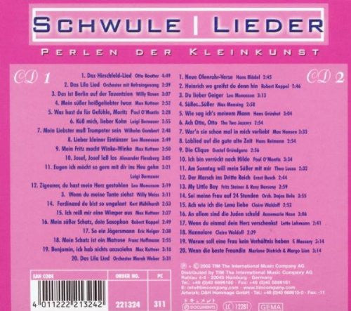 Various : Perlen Der Kleinkunst - Schwule Lieder (2xCD, Comp, Mono)