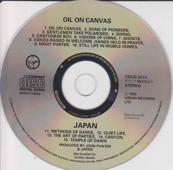Japan : Oil On Canvas (CD, Album, RE, RP, Tak)