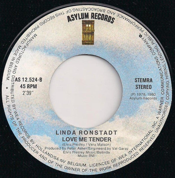 Linda Ronstadt : Blue Bayou / Love Me Tender (7", Single, RE)