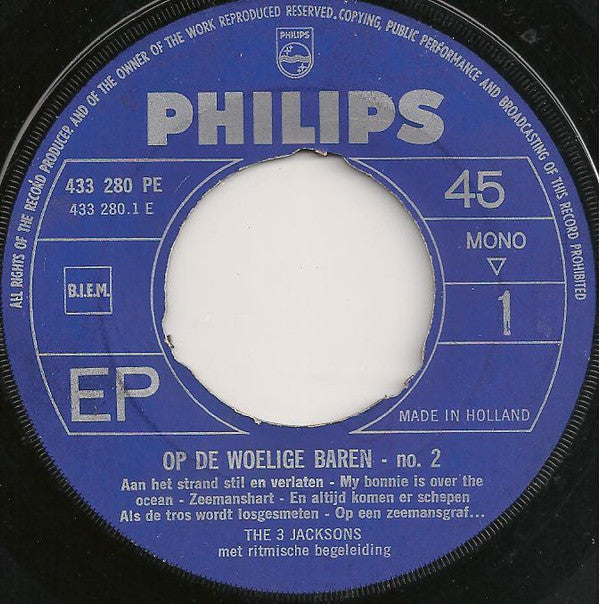 The 3 Jacksons : Op De Woelige Baren - 2 (7", EP, Mono)