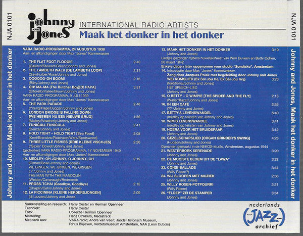 Johnny & Jones : Maak Het Donker In Het Donker (CD, Comp)