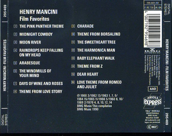Henry Mancini : Film Favorites (CD, Comp)