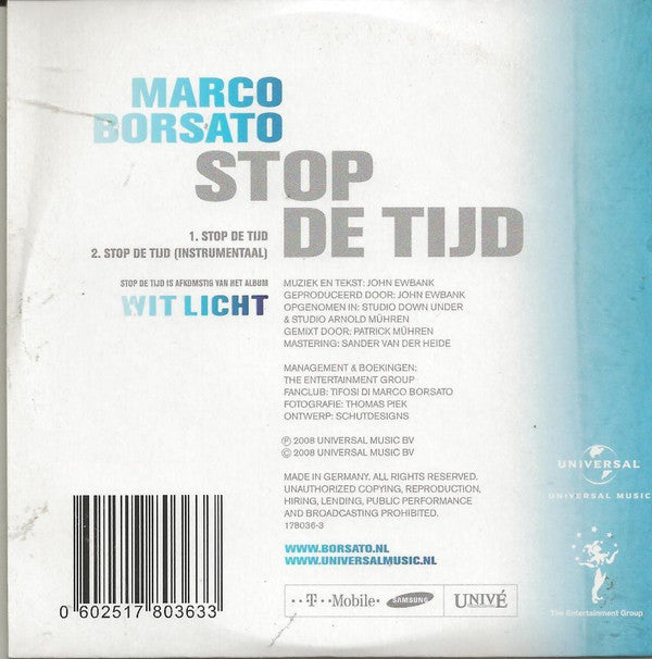 Marco Borsato : Stop De Tijd (CD, Single)
