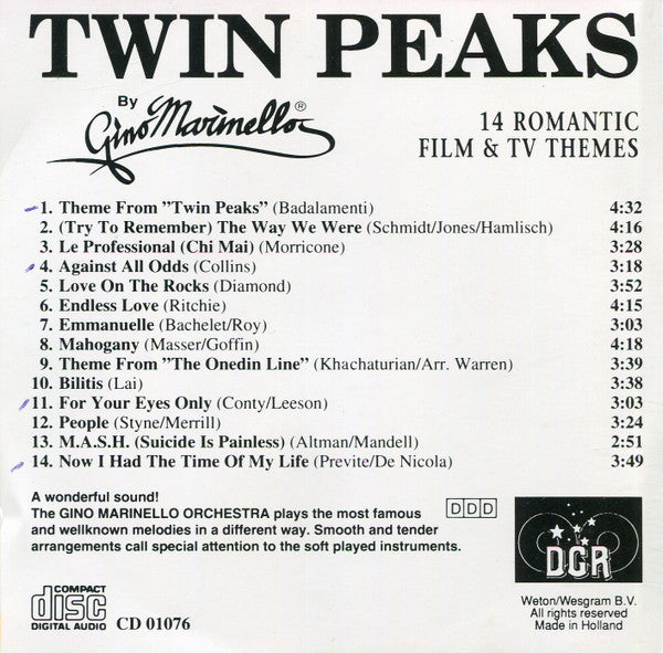 The Gino Marinello Orchestra : Twin Peaks (CD, Album)