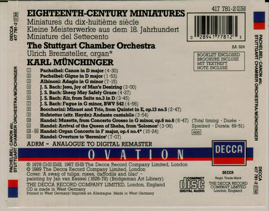 Tomaso Albinoni • Johann Sebastian Bach • Luigi Boccherini • Georg Friedrich Händel • Stuttgarter Kammerorchester, Karl Münchinger : Pachelbel Canon (CD, Album, RM)
