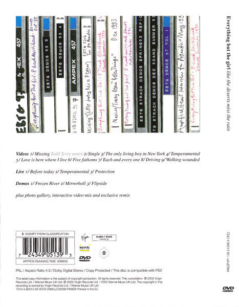 Everything But The Girl : Like The Deserts Miss The Rain (DVD-V, Comp, PAL)