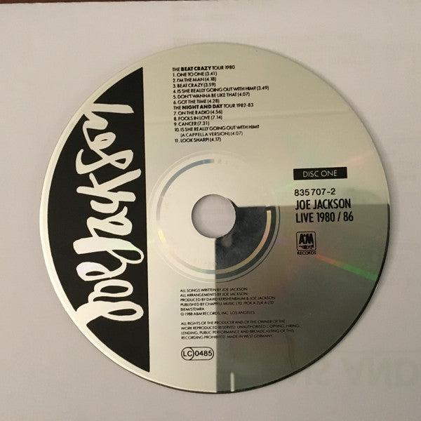 Joe Jackson : Live 1980/86 (2xCD, Album, PDO)
