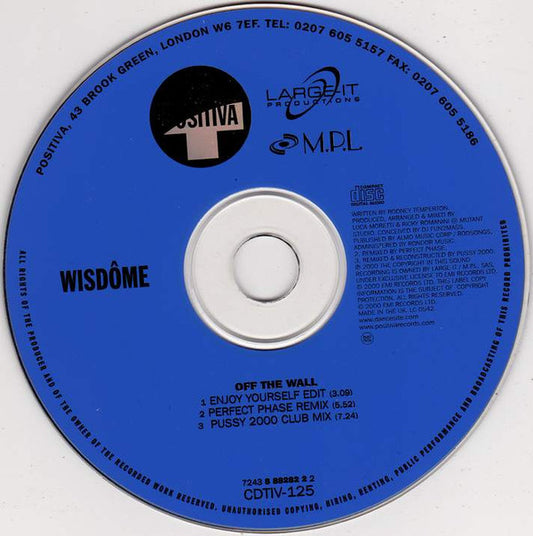 Wisdome : Off The Wall (CD, Single)