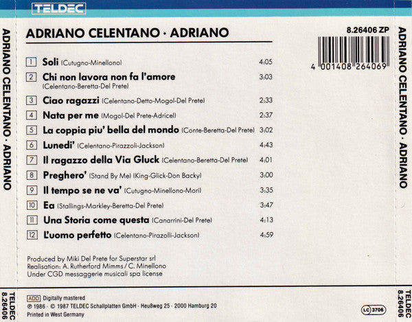 Adriano Celentano : Adriano (CD, Comp)