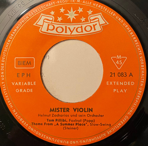 Helmut Zacharias And His Orchestra : Mister Violin (7", EP, Mono)
