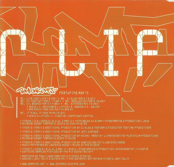 Bomfunk MC's Featuring Max'C : Live Your Life (CD, Maxi)