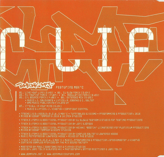 Bomfunk MC's Featuring Max'C : Live Your Life (CD, Maxi)