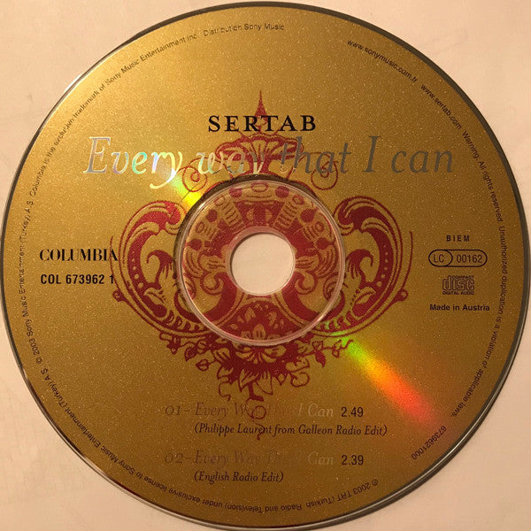 Sertab Erener : Every Way That I Can (CD, Single, car)