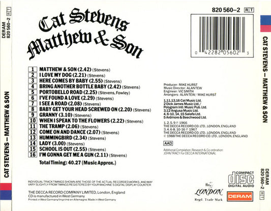 Cat Stevens : Matthew & Son (CD, Album, RM)