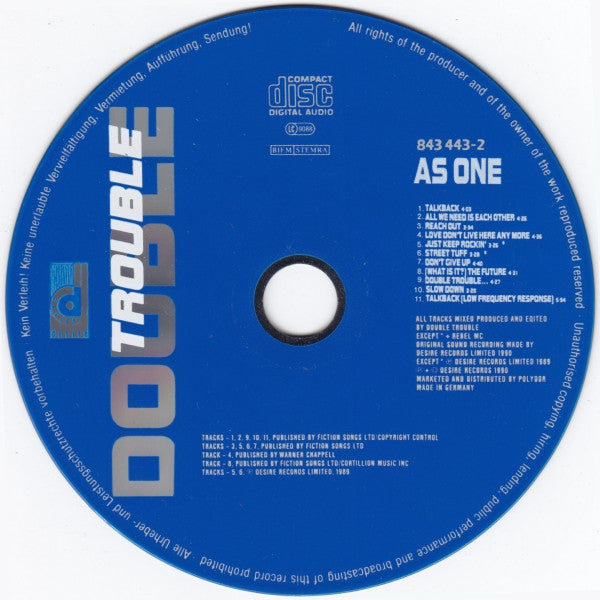 Double Trouble : As One (CD, Album)