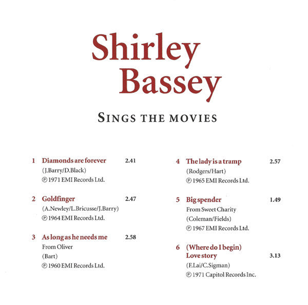 Shirley Bassey : Sings The Movies (CD, Comp)