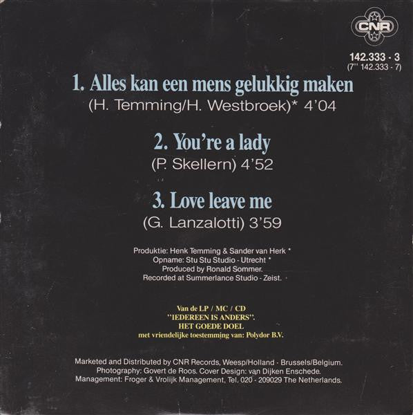 René Froger & Het Goede Doel : Alles Kan Een Mens Gelukkig Maken (CD, Single)