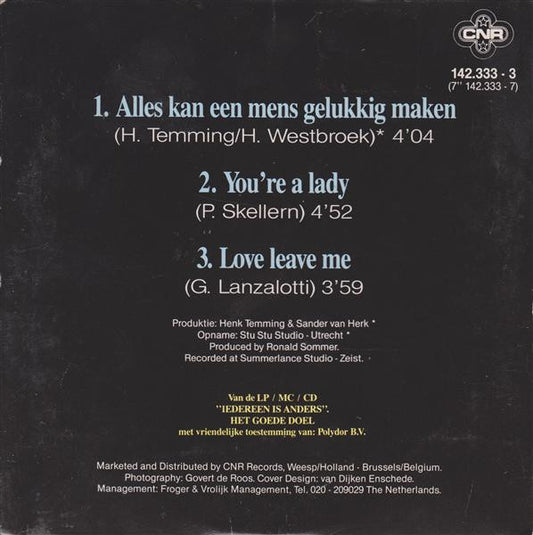 René Froger & Het Goede Doel : Alles Kan Een Mens Gelukkig Maken (CD, Single)