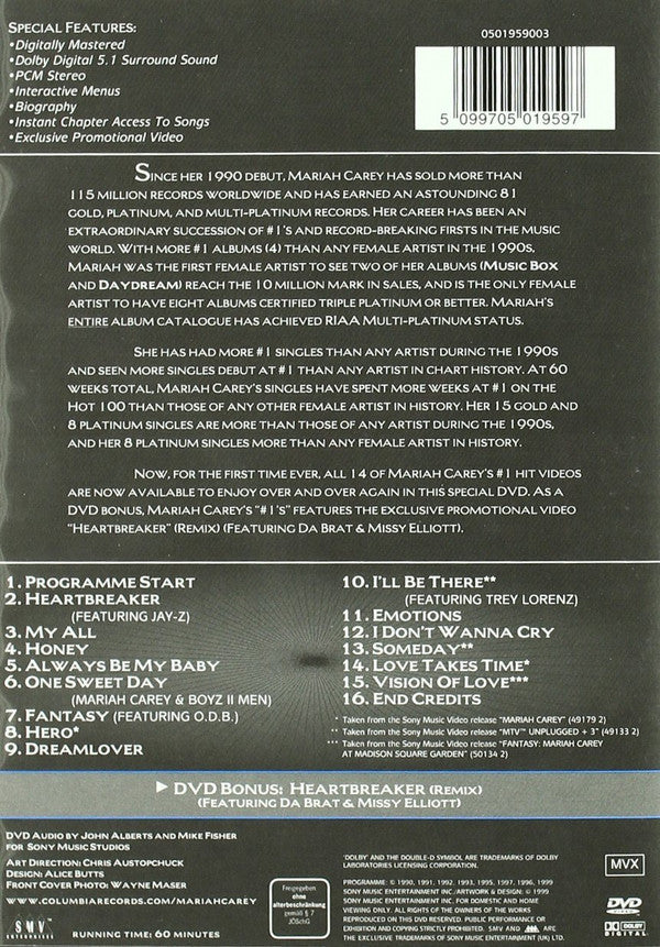 Mariah Carey : #1's (DVD-V, Comp, Multichannel, PAL)