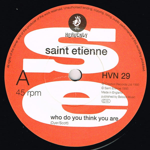 Saint Etienne : Hobart Paving / Who Do You Think You Are (7", Single)