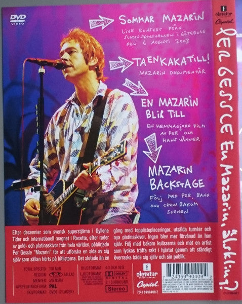 Per Gessle : En Mazarin Älskling? (DVD-V, Album, PAL)