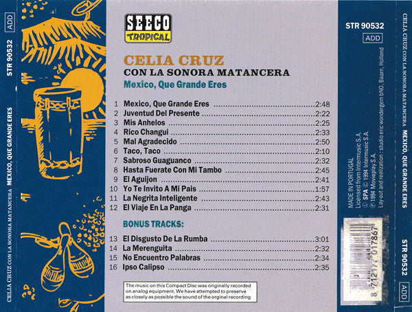 Celia Cruz Acompañada Por La Sonora Matancera : México, Que Grande Eres (CD, Album, RE)