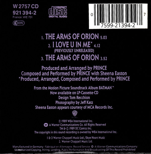 Prince With Sheena Easton : The Arms Of Orion (CD+G, Mini, Single)