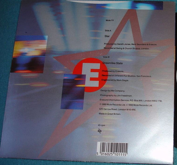 Erasure : Star (7", Single, M/Print)