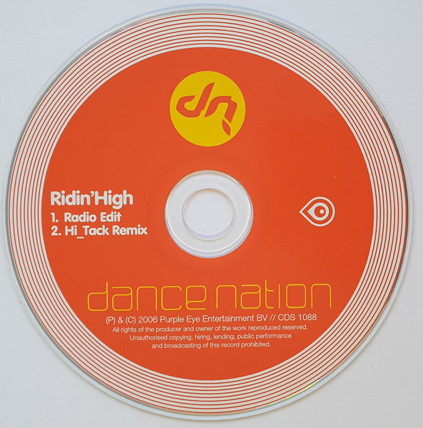 Dance Nation : Ridin' High (CD, Single, (Ca)
