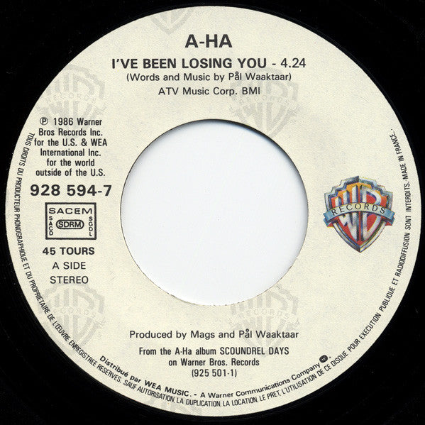 a-ha : I've Been Losing You (7", Single)