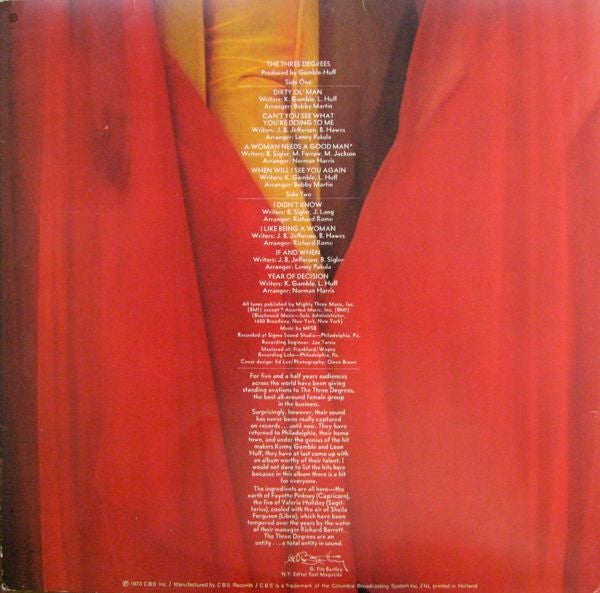 The Three Degrees : The Three Degrees (LP, Album, Gat)