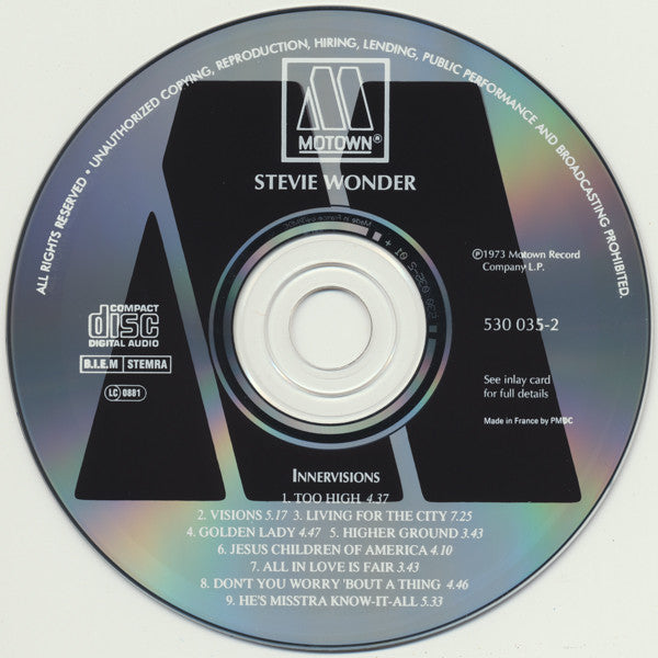 Stevie Wonder : Innervisions (CD, Album, RE)