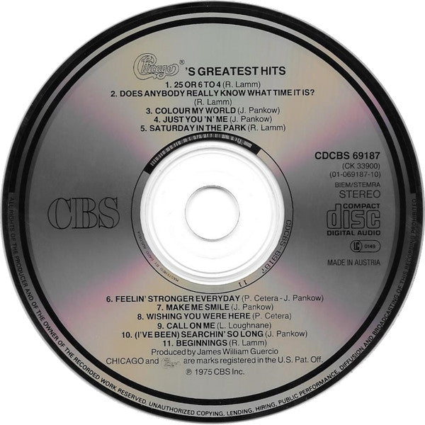 Chicago (2) : Chicago's Greatest Hits (CD, Comp, RE)