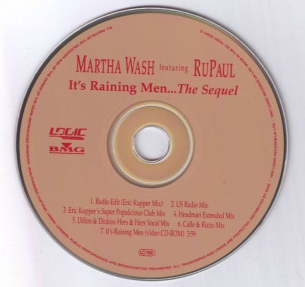 Martha Wash Featuring RuPaul : It's Raining Men... The Sequel (CD, Single, Enh)