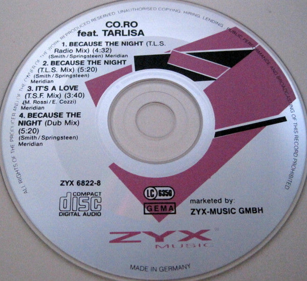 Co.Ro. Feat. Taleesa : Because The Night (CD, Maxi, M/Print)