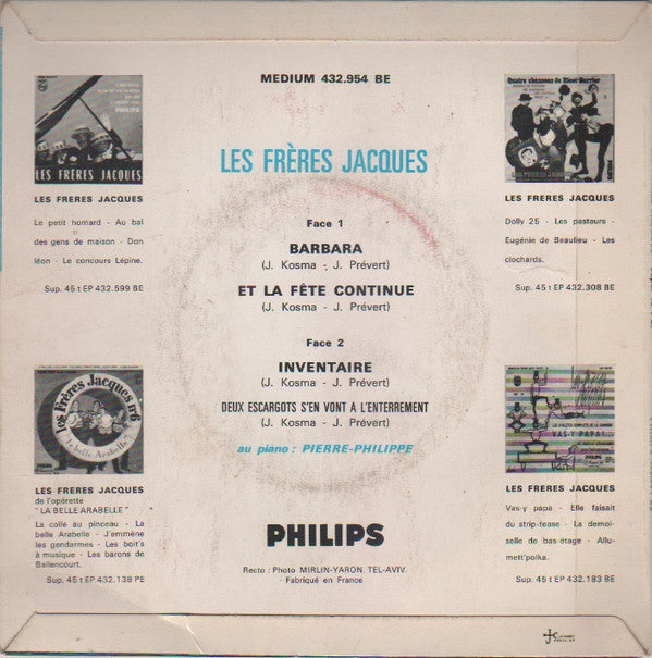 Les Frères Jacques : 12ème Série - Barbara (7", EP)