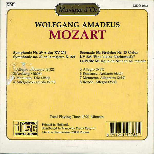 Wolfgang Amadeus Mozart - Camerata Labacensis (2), Alexander von Pitamic : Eine Kleine Nachtmusik C-Dur KV 525 / Symphonie Nr. 29 A-Dur KV 201 (CD, Album)