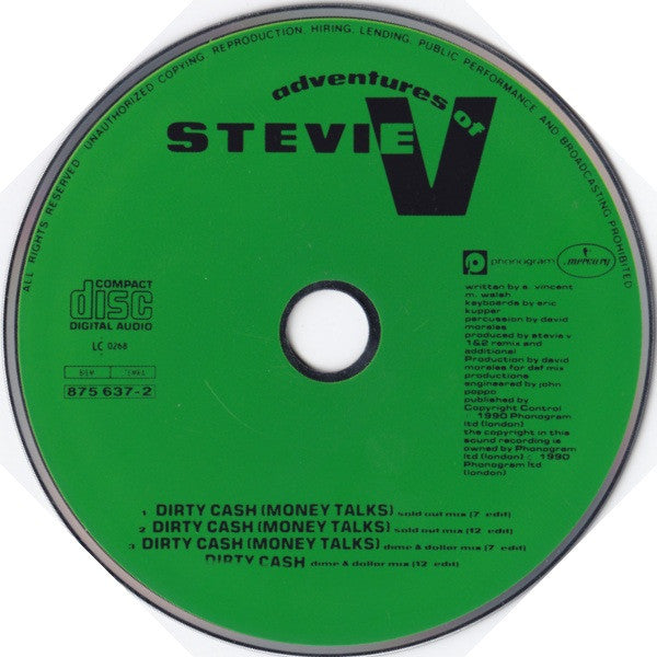 Adventures Of Stevie V. : Dirty Cash (CD, Single)
