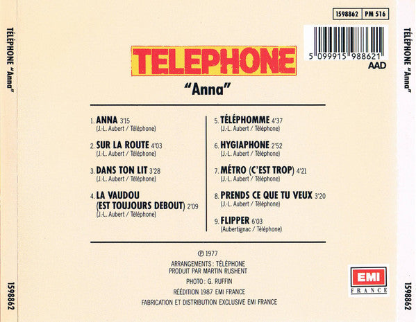 Téléphone : Anna (CD, Album, RE)
