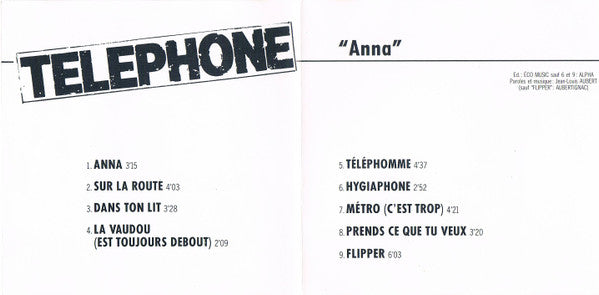 Téléphone : Anna (CD, Album, RE)