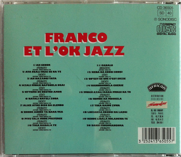 Franco Et Orchestre T.P.O.K. Jazz : Merveilles Du Passé (1958 1962) Volume II (CD, Comp)