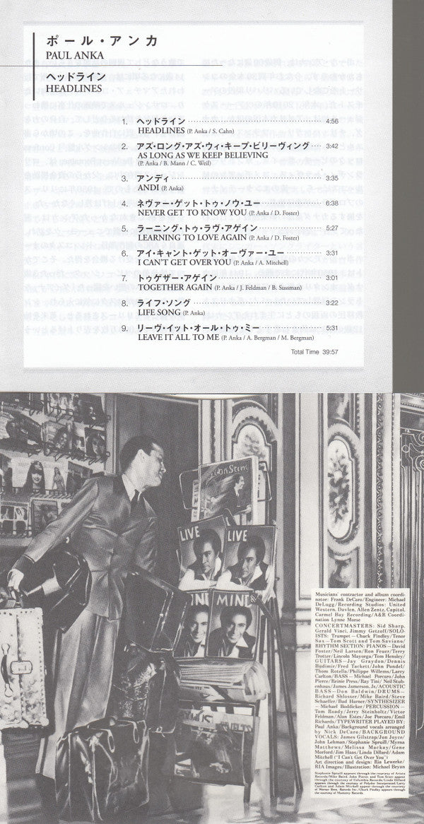 Paul Anka : Headlines (CD, Album, Ltd, RE, RM, Pap)