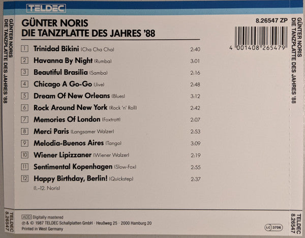 Günter Noris Big Band Strings And Chorus : Die Tanzplatte des Jahres ´88 (CD, Comp)