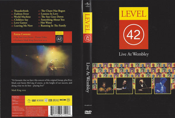 Level 42 : Live At Wembley (DVD-V, RE, RM, Multichannel, NTSC, PAL)