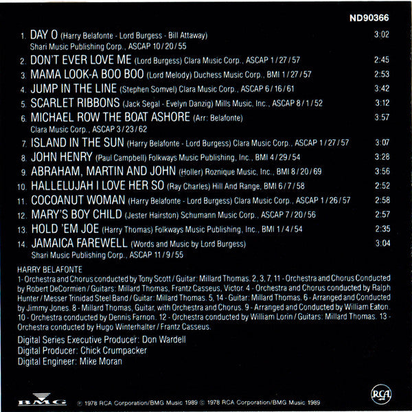 Harry Belafonte : All Time Greatest Hits Vol. I (CD, Comp, RM)