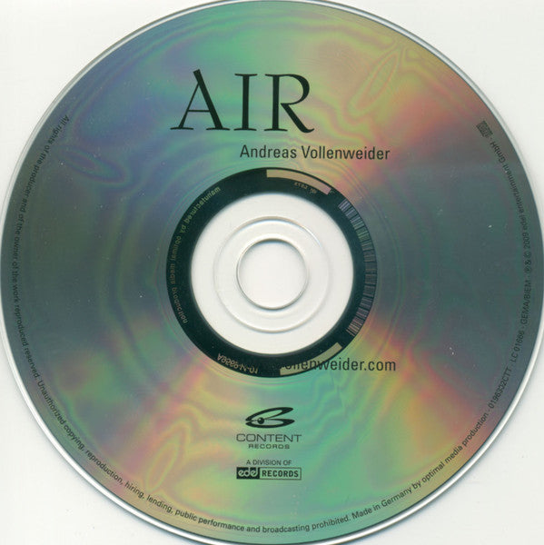Andreas Vollenweider : Air (CD, Album, Enh, Dig)