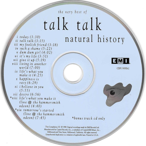 Talk Talk : Natural History (The Very Best Of Talk Talk) (CD, Comp, RE)